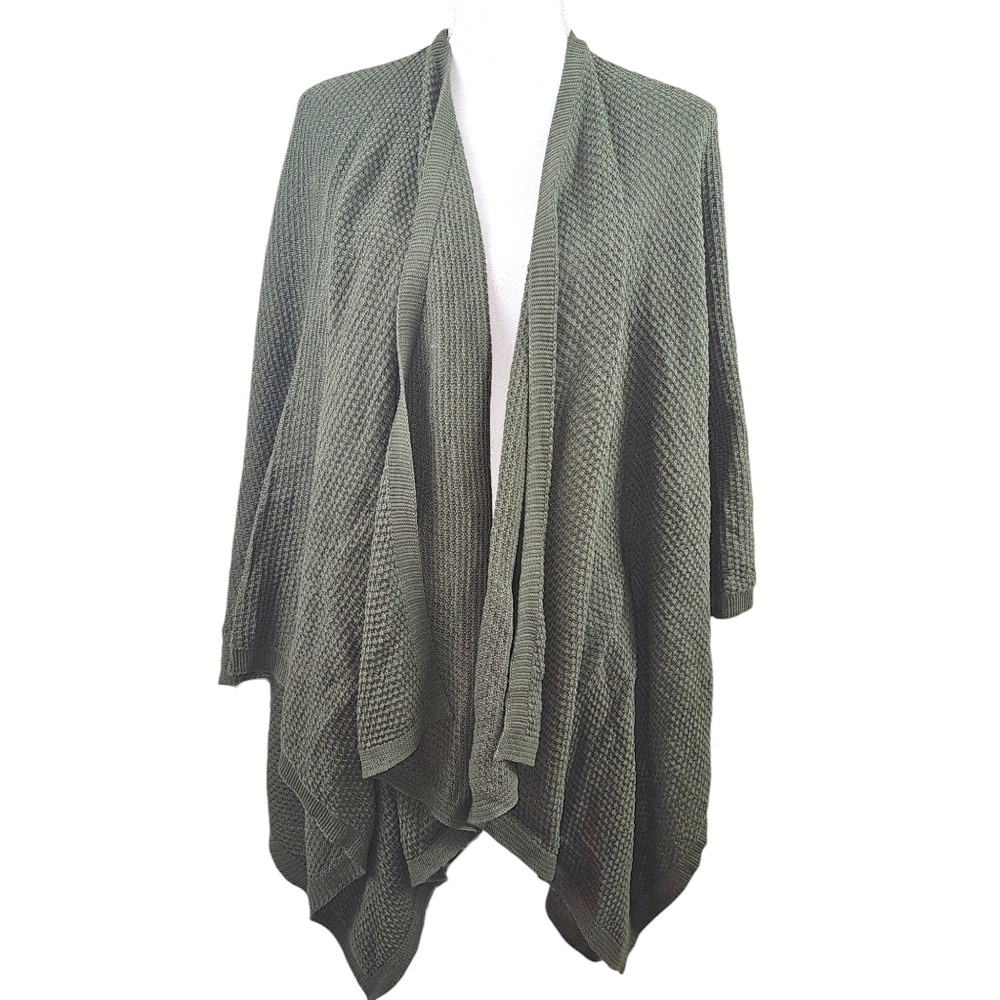 J. Jill Pure Jill Cotton Waffle Knit Open Front Cardigan in OSFM NWT